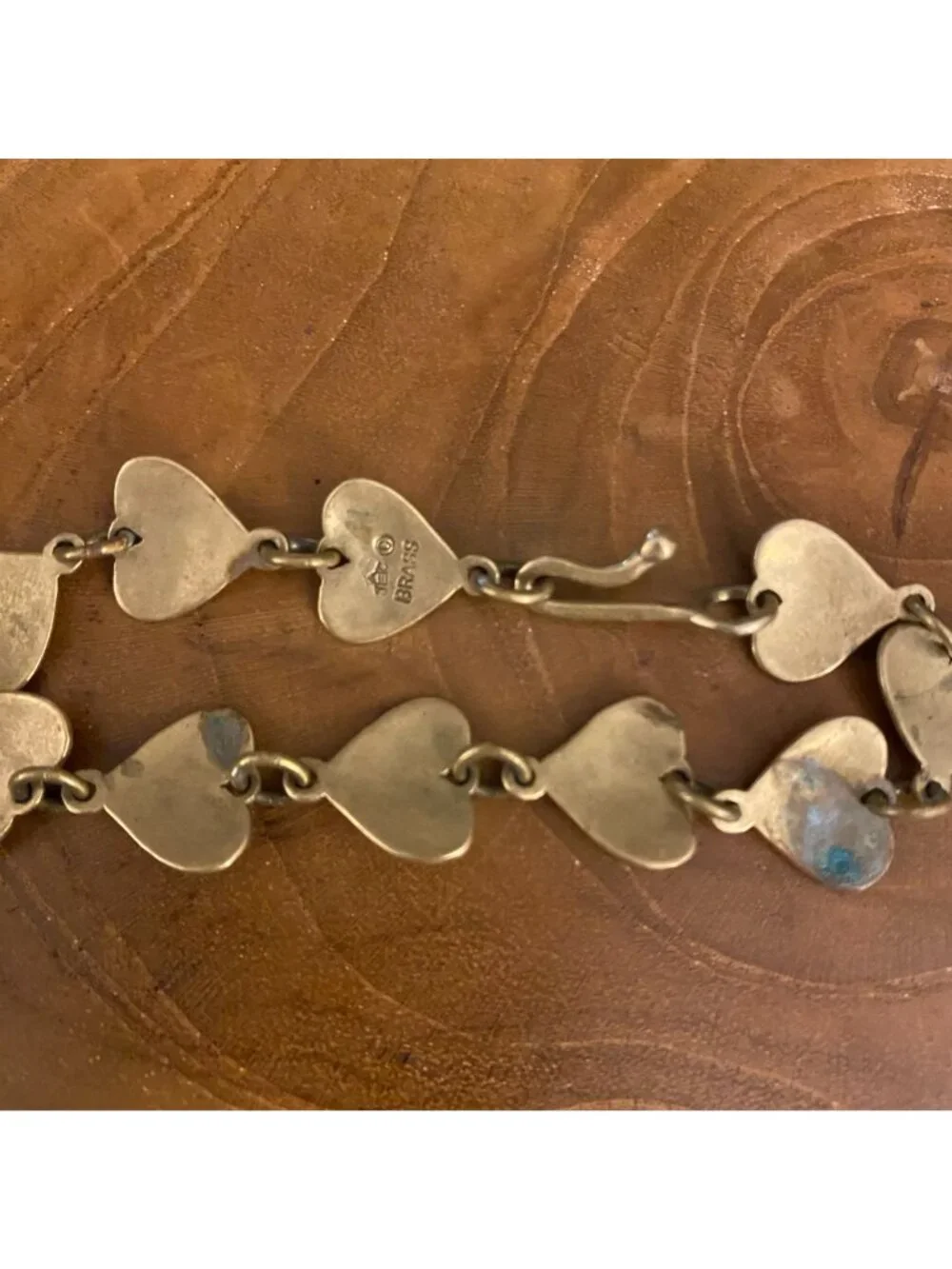 Jeep Collins Brass Connected Hearts Bracelet, 7.5